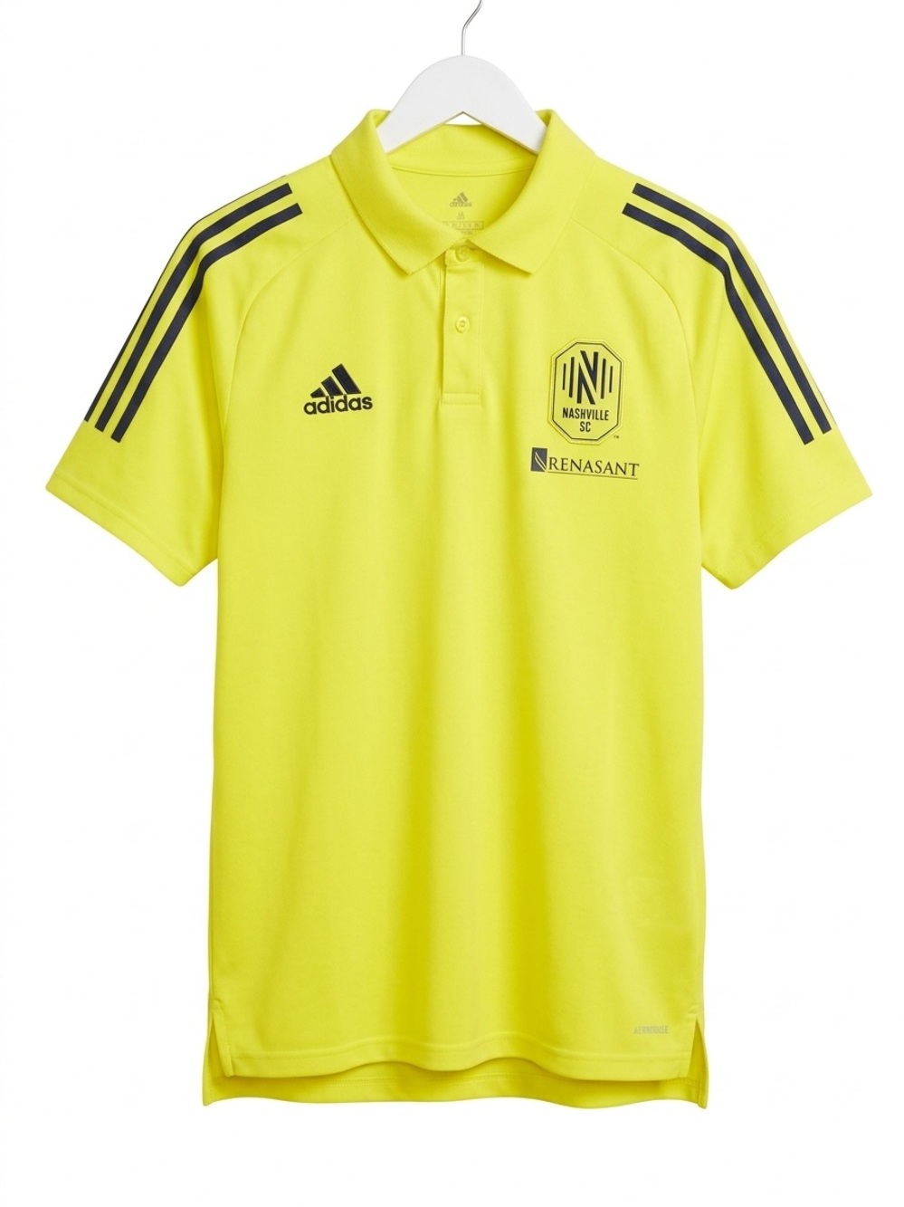 adidas Yellow Nashville SC Polo with Navy Accents